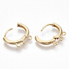 Brass Huggie Hoop Earring Findings X-KK-T055-026G-NF-3