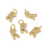 Real 18K Gold Plated Brass Micro Pave Clear Cubic Zirconia Charms KK-E068-VB452-K-4