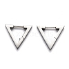 Tarnish Resistant 304 Stainless Steel Triangle Huggie Hoop Earrings STAS-H156-02B-P-1