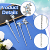 4Pcs 4 Styles Tibetan Style Alloy Resin Hair Sticks OHAR-SC0001-14-3