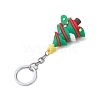 10Pcs 10 Styles Christmas Themed PVC Plastic Keychain KEYC-JKC00869-5