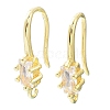 Brass Pave Clear Cubic Zirconia Earring Hooks KK-R149-20G-1