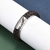 Braided Microfiber Leather Cord Bracelets for Men BJEW-Z081-13P-01-3