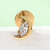 F136 Titanium Pave Clear Cubic Zirconia Moon Internally Threaded Labrets ME-CBA9828-01G-1