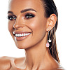 FIBLOOM 2 Pairs 2 Colors Rhinestone Star & Teardrop Dangle Stud Earrings EJEW-FI0001-24-5