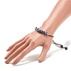 Natural Lapis Lazuli Chips Braided Bead Bracelet BJEW-JB08019-01-3