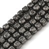 Electroplated Natural Lava Rock Beads Strands G-L606-B02-01B-1