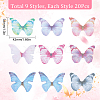 SUNNYCLUE 180Pcs 9 Style Two Tone Polyester Fabric Wings Crafts Decoration FIND-SC0004-18-2