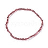 3mm Natural Garnet Beads Stretch Bracelet for Girl Women BJEW-JB07284-03-1