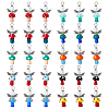 30Pcs 10 Colors Handmade Lampwork Beads with Glass Pearl Round Bead Pendants PALLOY-FH00165-1