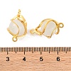 Brass Wrapped Cat Eye Glass Connector Charms KK-U024-11G-3