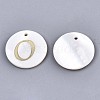 Natural Freshwater Shell Pendants SHEL-N027-04O-1