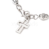 Tibetan Style Alloy Cross Charm Bracelets for Women Men BJEW-JB11413-3