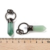Natural Green Aventurine Faceted Pointed Bullet Pendants G-A221-03E-3