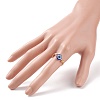 Resin Evil Eye Beaded Finger Ring RJEW-JR00486-01-3