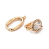 Brass Pave Cubic Zirconia Fold Over Clasps KK-E082-02G-01-2