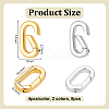 8Pcs 2 Colors Rack Plating Brass Spring Gate Rings KK-OC0001-74-2