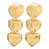 Ion Plating(IP) 304 Stainless Steel Heart Dangle Stud Earrings for Women EJEW-A118-05G-4