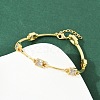Brass Micro Pave Clear Cubic Zirconia Link Chain Bracelets for Women BJEW-F504-11G-2