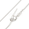 Rhodium Plated 925 Sterling Silver Square Snake Chain Necklaces NJEW-C052-01P-2