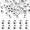 20Pcs White Cube Letter Silicone Beads SIL-YWC0003-06R-1