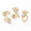 Adjustable Natural Pearl Cuff Rings RJEW-L095-G01-G-1