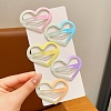 5Pcs 5 Colors Alloy Snap Hair Clips for Girl PW-WGE2ADA-06-1