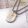 Stainless Steel Couple Fox Pendant Box Chain Necklaces Set PW-WG38AEC-01-2