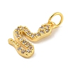 Rack Plating Brass Micro Pave Clear Cubic Zirconia Pendants KK-B093-02F-G-2