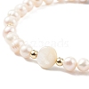 Natural Shell & Pearl Braided Bead Bracelet BJEW-JB08237-6