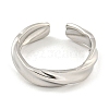 Non-Tarnish Twist 304 Stainless Steel Open Cuff Finger Rings for Unisex RJEW-P114-07P-2