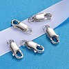 Platinum Plated 925 Sterling Silver Lobster Claw Clasps STER-K014-H154-14mm-P-3