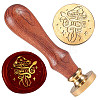Golden Plated Brass Sealing Wax Stamp Head AJEW-WH0208-955-1