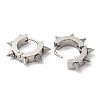 201 Stainless Steel Spike Hoop Earrings with 304 Stainless Steel Pins EJEW-A098-04P-2