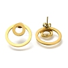 Ion Plating(IP) 304 Stainless Steel Stud Ring Stud Earrings EJEW-C118-02A-1