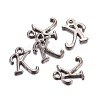Gunmetal Plated Alloy Letter Pendants LS-PALLOY-J718-01B-K-2