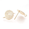 Brass Stud Earring Findings KK-T016-52G-2