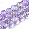 Transparent Spray Painted Glass Bead Strands GLAA-N035-03C-B05-1