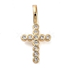 Brass Micro Pave Clear Cubic Zirconia Pendants KK-H493-03G-03-1