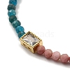 Round Natural Apatite & Rhodonite Beaded Bracelets BJEW-M315-03G-2