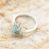 3Pcs Horse Eye Alloy & Crystal Rhinestone & Synthetic Turquoise Finger Rings FS-WG40CFA-06-2