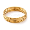 7 cs Vacuum Plating 304 Stainless Steel Bangles Set for Women BJEW-A011-09H-G-1