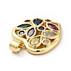 Rack Plating Brass Micro Pave Colorful Cubic Zirconia Pendants ZIRC-F129-40G-3