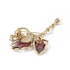 Resin Butterfly Brooch Pin with Crystal Rhinestone LS-JEWB-P016-05KCG-02-4