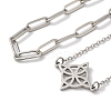 Tarnish Resistant 304 Stainless Steel Paperclip Chains & Cable Chain Bracelet Sets AJEW-U005-05B-P-3