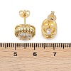 Brass Micro Pave Clear Cubic Zirconia Stud Earrings LS-EJEW-Z128-01G-03-3