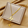 Fashionable Stainless Steel Letter M Pendant Necklaces for Women LG4875-1