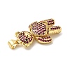 Brass Micro Pave Cubic Zirconia Pendants KK-E077-01G-03-3