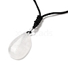 Natural Quartz Crystal Pendant Necklace with Nylon Cord for Women NJEW-L464-A06-2