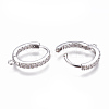 Brass Huggie Hoop Earring Findings ZIRC-F103-03-P-2